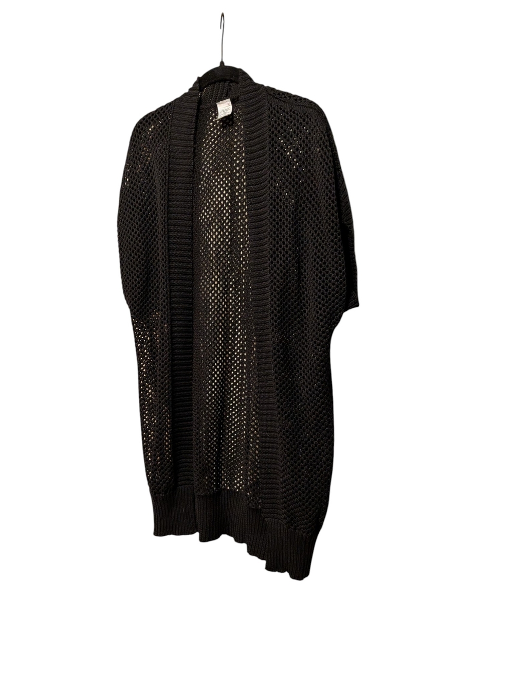 Source Unknown Black Open-Weave Knit Shrug